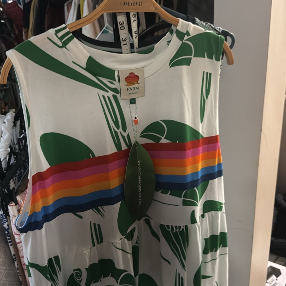 FARM Rio Green and Rainbow Midi Dress - Picture 5 of 7
